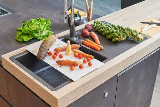 SCHOCK K�chensp�le Mono D-100L Cristadur� Nano-Granitsp�le / Einbausp�le Green Line mit Drehexcenter