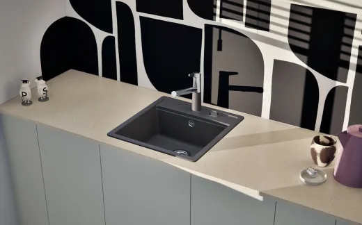 SCHOCK K�chensp�le Mono N-100S Cristadur� Nano-Granitsp�le / Einbausp�le Green Line mit Drehexcenter