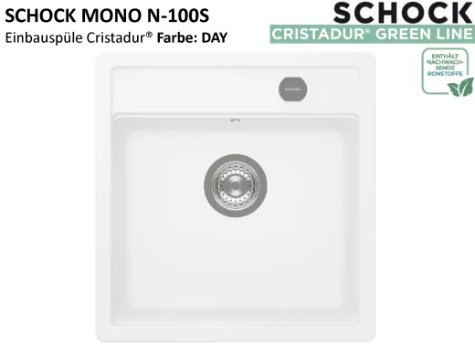 SCHOCK K�chensp�le Mono N-100S Cristadur� Nano-Granitsp�le / Einbausp�le Green Line mit Drehexcenter