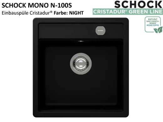 SCHOCK K�chensp�le Mono N-100S Cristadur� Nano-Granitsp�le / Einbausp�le Green Line mit Drehexcenter