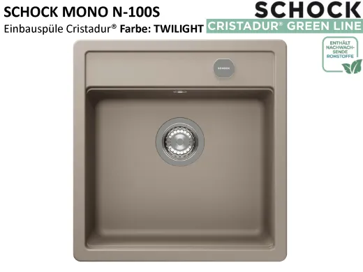 SCHOCK K�chensp�le Mono N-100S Cristadur� Nano-Granitsp�le / Einbausp�le Green Line mit Drehexcenter