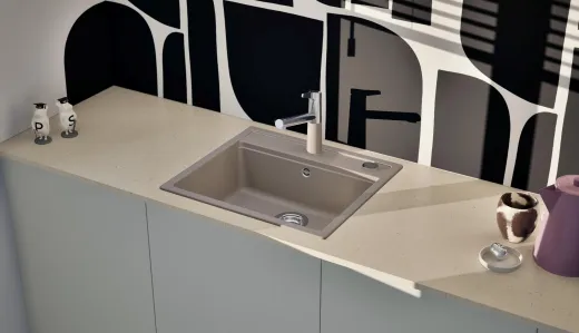 SCHOCK K�chensp�le Mono N-100 Cristadur� Nano-Granitsp�le / Einbausp�le Green Line mit Drehexcenter