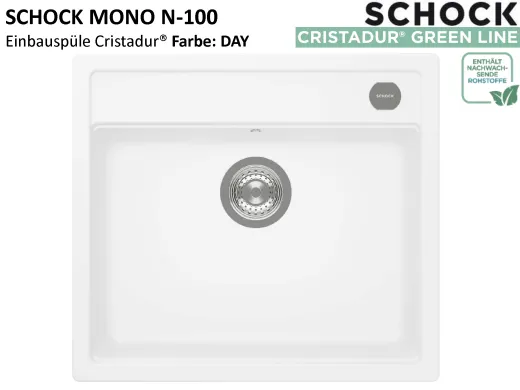 SCHOCK K�chensp�le Mono N-100 Cristadur� Nano-Granitsp�le / Einbausp�le Green Line mit Drehexcenter