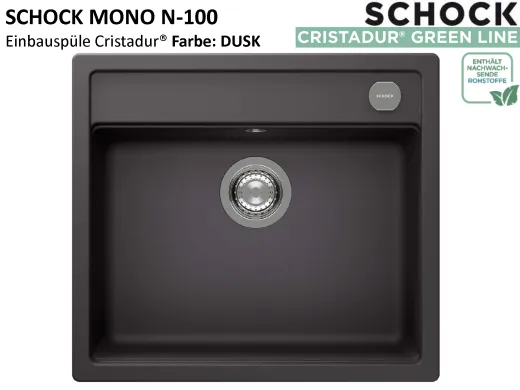 SCHOCK K�chensp�le Mono N-100 Cristadur� Nano-Granitsp�le / Einbausp�le Green Line mit Drehexcenter