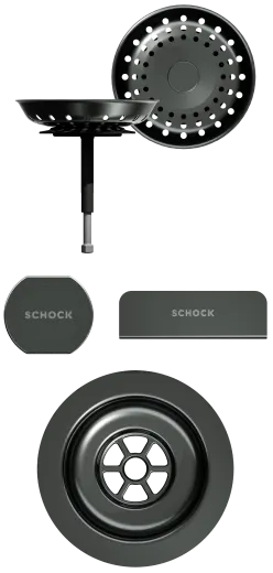 SCHOCK K�chensp�le Mono R-100 Cristadur� Nano-Granitsp�le / Runde Sp�le Green Line mit Drehexcenter