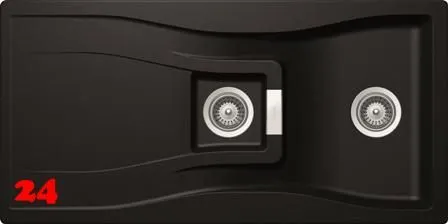 SCHOCK Kchensple Waterfall D-150 Cristadur Nano-Granitsple / Einbausple mit Drehknopfventil