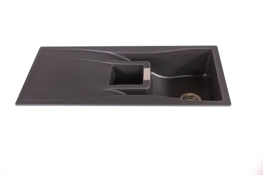 SCHOCK Kchensple Waterfall D-150 Cristadur Nano-Granitsple / Einbausple mit Drehknopfventil