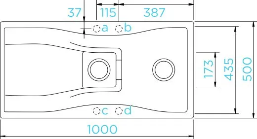 SCHOCK Kchensple Waterfall D-150 Cristadur Nano-Granitsple / Einbausple mit Drehknopfventil