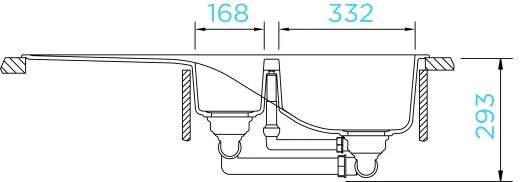 SCHOCK Kchensple Waterfall D-150 Cristadur Nano-Granitsple / Einbausple mit Drehknopfventil