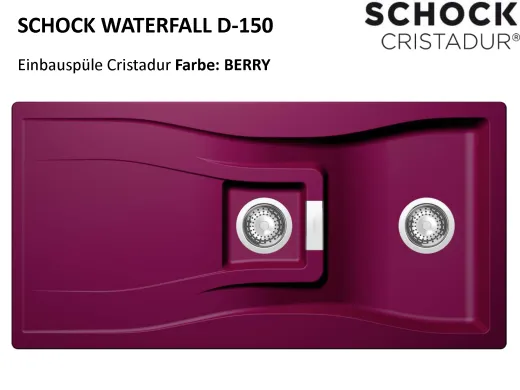 SCHOCK Kchensple Waterfall D-150 Cristadur Nano-Granitsple / Einbausple mit Drehknopfventil