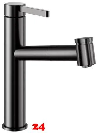 KWC K�chenarmatur Bevo E ECO 10.531.462.751FL Einhebelmischer Industrial Black mit Zugauslauf und Brausefunktion (3600013789)