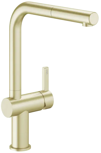 KWC K�chenarmatur Bevo E 10.531.103.775FL Einhebelmischer Brushed Gold PVD mit Zugauslauf Griffposition rechts (3600018013)