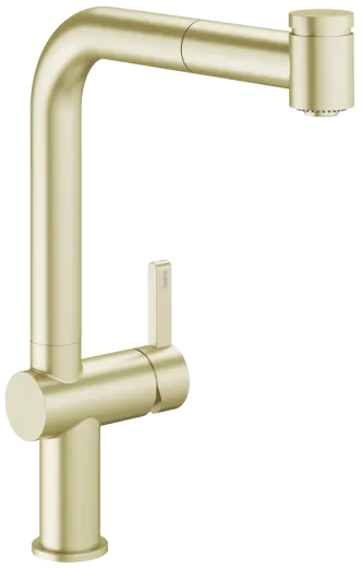 KWC K�chenarmatur Bevo E 10.531.003.775FL Einhebelmischer Brushed Gold PVD mit Zugauslauf und Brausefunktion (3600018040)