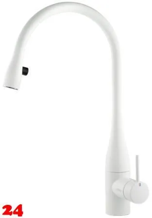 KWC K�chenarmatur EVE 10.111.103.150FL Einhebelmischer Glacier White mit Zugauslauf Griffposition ausw�hlbar (122906)