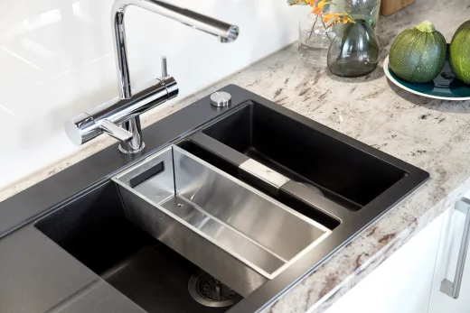 ✅*SCHOCK Kchensple Horizont D 150 Cristadur Nano-Granitsple / Einbausple Farbe Polaris mit Drehexcenter