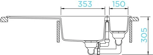 ✅*SCHOCK Kchensple Horizont D 150 Cristadur Nano-Granitsple / Einbausple Farbe Polaris mit Drehexcenter