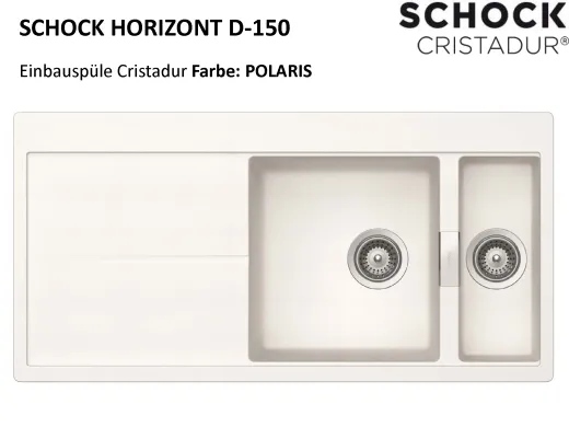 ✅*SCHOCK Kchensple Horizont D 150 Cristadur Nano-Granitsple / Einbausple Farbe Polaris mit Drehexcenter