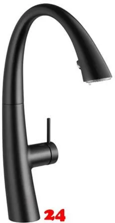 KWC K�chenarmatur Zoe 10.201.026.176FL Einhebelmischer Matt Black mit Geschirrbrause Griffposition rechts ClickControl (3600015331)