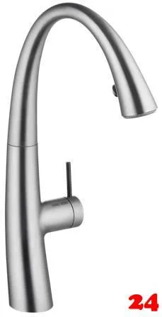 KWC K�chenarmatur Zoe 10.201.025.127FL Einhebelmischer Decor Steel mit Geschirrbrause und LEDShine ClickControl (3600015324)
