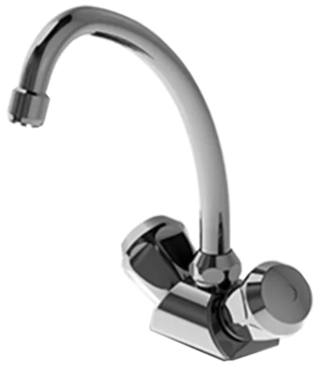 KWC KURI Standard 115.164.SL.17.C Zweigriffmischer Chrom mit Festauslauf f�r das Objekt Niederdruck (115.164SL17C)