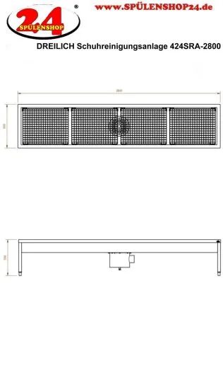 DREILICH Schuh-/ Stiefelreinigungsanlage 424SRA-2800 bodenstehend mit Schlammfangbeh�lter 4 Reinigungspl�tze (3507280009)