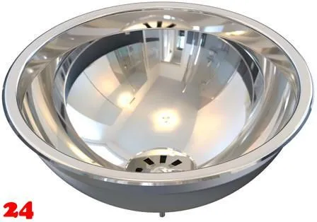 DREILICH Einbau-Waschbecken Pluto 290P-O� Rundbecken Edelstahl poliert ohne �berlauf (3502180003)