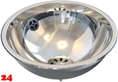 DREILICH Einbau-Waschbecken Pluto 290P-M� Rundbecken Edelstahl poliert �berlauf rund (3502180027)