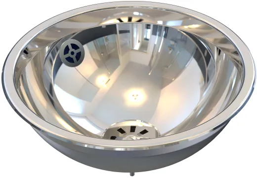DREILICH Einbau-Waschbecken Pluto 290P-M� Rundbecken Edelstahl poliert �berlauf rund (3502180027)