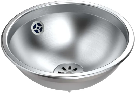 DREILICH Einbau-Waschbecken Pluto 290M-M� Rundbecken Edelstahl matt geb�rstet �berlauf rund (3502180025)