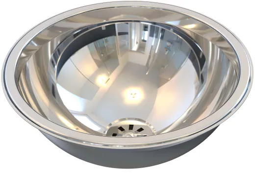 DREILICH Einbau-Waschbecken Pluto 340P-O� Rundbecken Edelstahl poliert ohne �berlauf (3502180007)