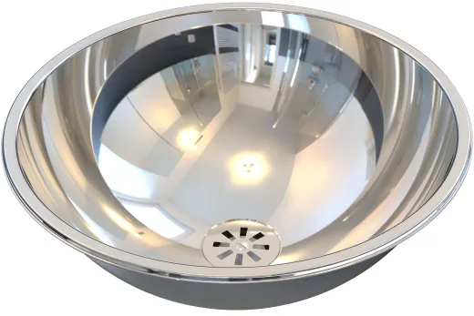 DREILICH Einbau-Waschbecken Pluto 390P-O� Rundbecken Edelstahl poliert ohne �berlauf (3502180011)