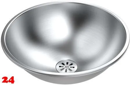 DREILICH Einbau-Waschbecken Pluto 390M-O� Rundbecken Edelstahl matt geb�rstet ohne �berlauf (3502180009)
