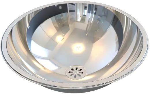DREILICH Einbau-Waschbecken Neptun II 400IIP-O� Rundbecken Edelstahl poliert ohne �berlauf (3502180015)