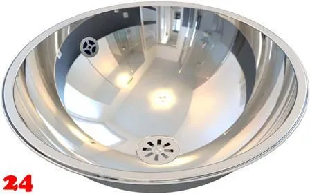 DREILICH Einbau-Waschbecken Neptun II 400IIP-M� Rundbecken Edelstahl poliert �berlauf rund (3502180039)