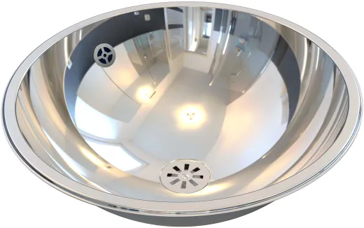 DREILICH Einbau-Waschbecken Neptun II 400IIP-M� Rundbecken Edelstahl poliert �berlauf rund (3502180039)