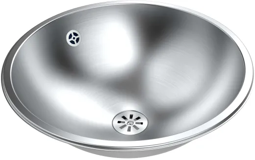 DREILICH Einbau-Waschbecken Neptun II 400IIM-M� Rundbecken Edelstahl matt geb�rstet �berlauf rund (3502180037)