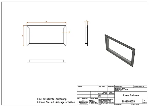 DREILICH Sirius II Abwurfrahmen 9100303 zum Einbau in Waschtischsch�rzen oder Tischplatten (2002080035)