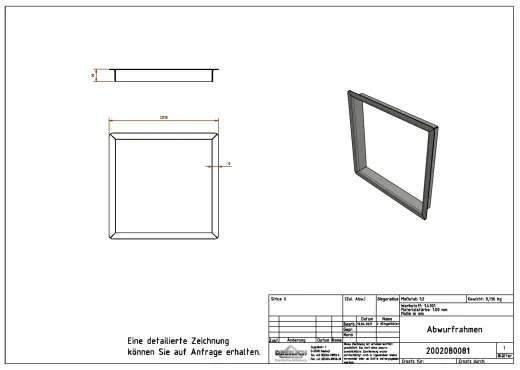 DREILICH Sirius II Abwurfrahmen 9100303-2 zum Einbau in Waschtischsch�rzen oder Tischplatten (2002080081)