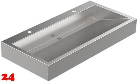 DREILICH Waschrinne 510HB-1200 mit Sch�rze und Hahnlochbank wandh�ngend geschwei�te Konstruktion L�nge 1200mm (3502180181)