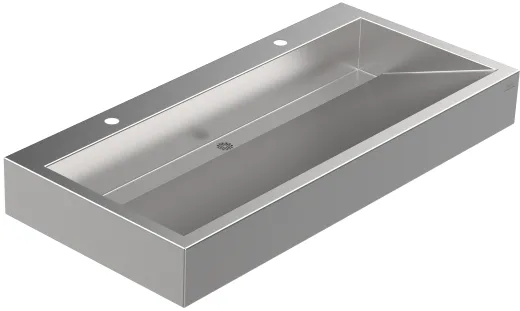 DREILICH Waschrinne 510HB-1200 mit Sch�rze und Hahnlochbank wandh�ngend geschwei�te Konstruktion L�nge 1200mm (3502180181)