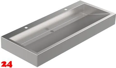 DREILICH Waschrinne 510HB-1400 mit Sch�rze und Hahnlochbank wandh�ngend geschwei�te Konstruktion L�nge 1400mm (3502180182)