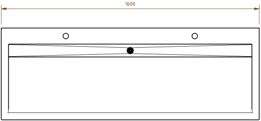 DREILICH Waschrinne 510HB-1600 mit Sch�rze und Hahnlochbank wandh�ngend geschwei�te Konstruktion L�nge 1600mm (3502180183)