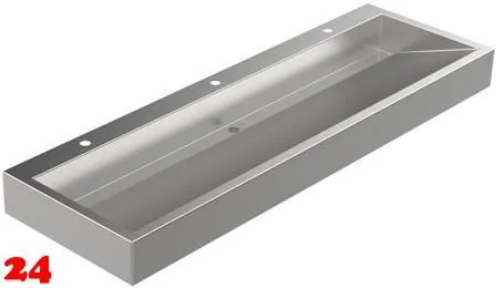 DREILICH Waschrinne 510HB-1800 mit Sch�rze und Hahnlochbank wandh�ngend geschwei�te Konstruktion L�nge 1800mm (3502180184)