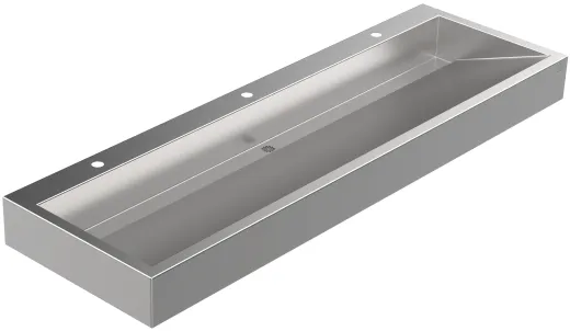 DREILICH Waschrinne 510HB-1800 mit Sch�rze und Hahnlochbank wandh�ngend geschwei�te Konstruktion L�nge 1800mm (3502180184)