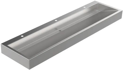 DREILICH Waschrinne 510HB-2100 mit Sch�rze und Hahnlochbank wandh�ngend geschwei�te Konstruktion L�nge 2100mm (3502180145)