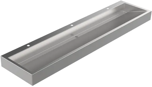 DREILICH Waschrinne 510HB-2400 mit Sch�rze und Hahnlochbank wandh�ngend geschwei�te Konstruktion L�nge 2400mm (3502180143)