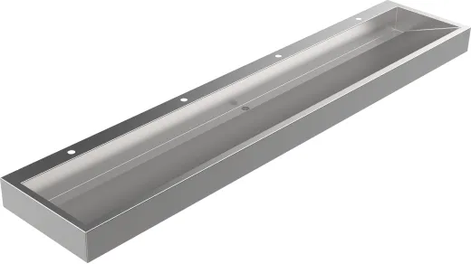 DREILICH Waschrinne 510HB-2800 mit Sch�rze und Hahnlochbank wandh�ngend geschwei�te Konstruktion L�nge 2800mm (3502180187)