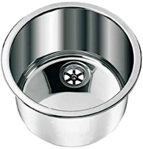 DREILICH Einbaubecken 653P-M� Rundbecken Edelstahl poliert mit �berlauf Au�en � 385mm (3504180038)
