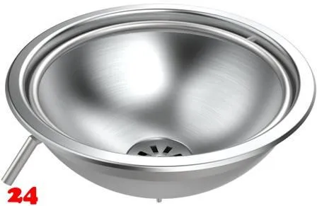 DREILICH Spuckbecken mit Sp�lring SA98U Rundbecken Edelstahl matt geb�rstet ohne �berlauf (3504180134)