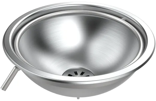 DREILICH Spuckbecken mit Sp�lring SA98U Rundbecken Edelstahl matt geb�rstet ohne �berlauf (3504180134)